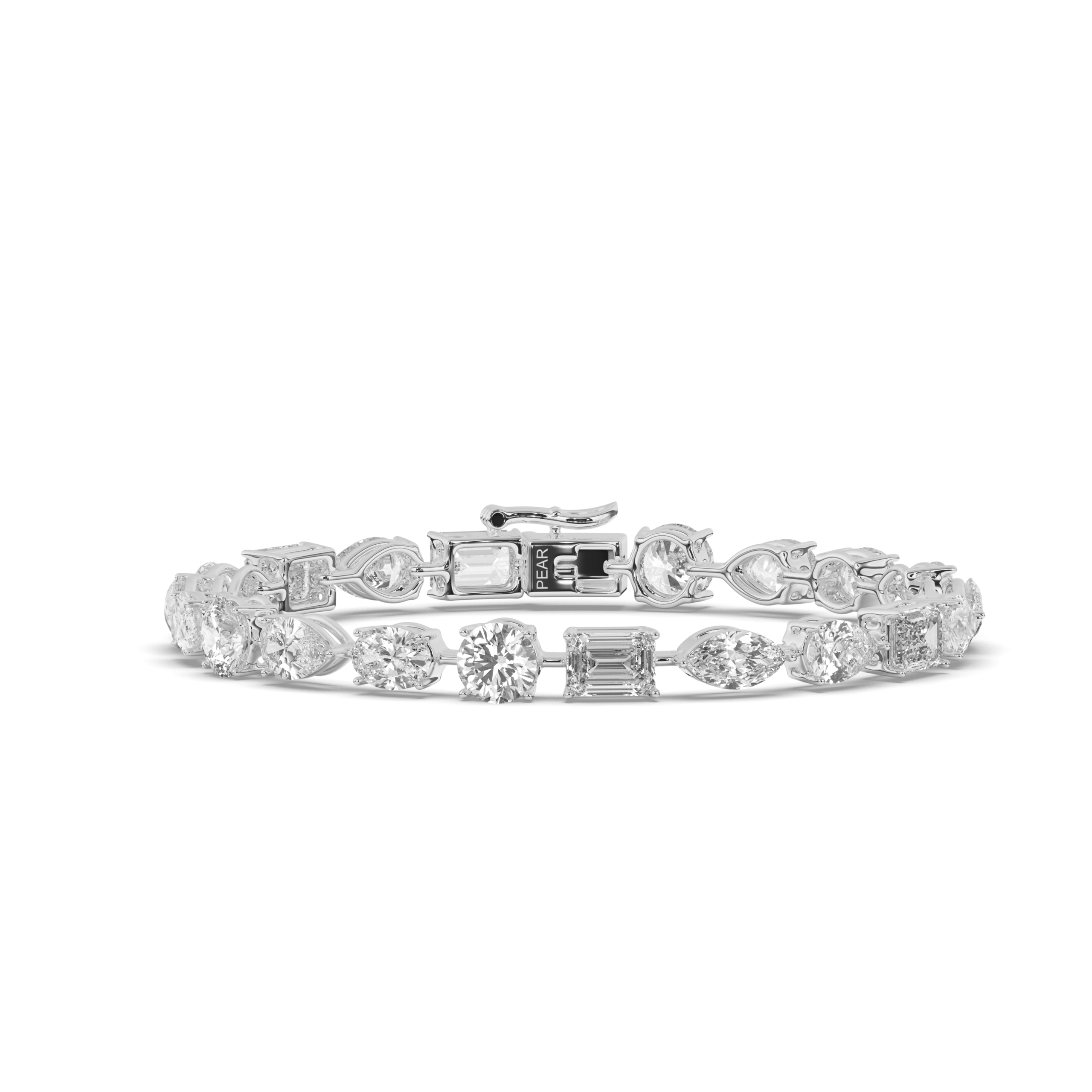Multi-Cut Lab-grown Diamond Flexible Tennis Bracelet - Pear Jewels